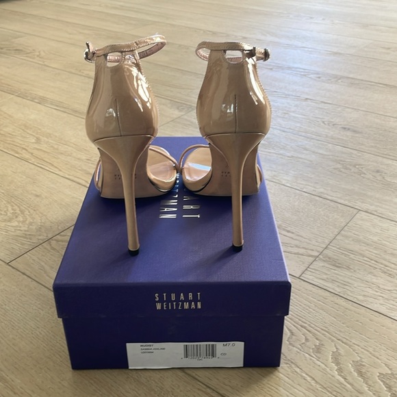 Stuart Weiztman Nudist sandal high heel size 7 sabbia aniline MINT! - Picture 4 of 7